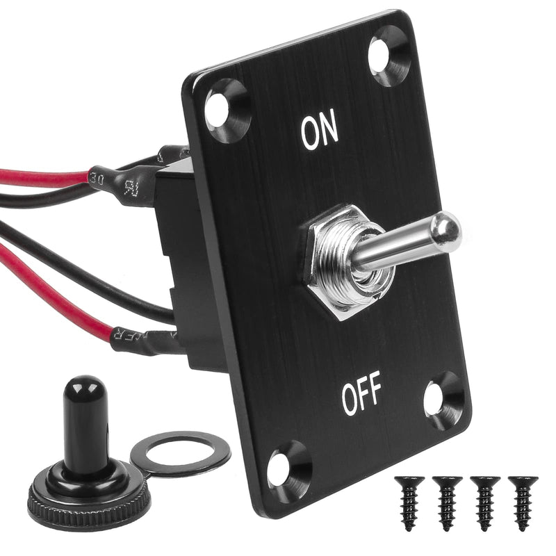 [Australia - AusPower] - Button Switch Rocker Switch Toggle Switch Four Pin Two Position ON/Off Prewired Power Transfer Switch with Mounting Plate,Waterproof Cap. On-Off 