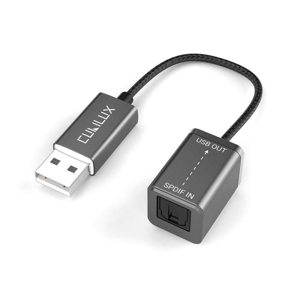 [Australia - AusPower] - Cubilux USB A SPDIF Input Adapter for PC [Stereo Recording ONLY, NOT for Playing Audio] USB Optical Line-in Dongle, Toslink to USB Receiver, USB A SDPIF RX Interface Suitable for Laptop Computer 