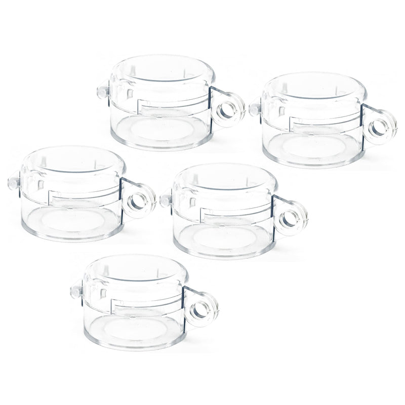 [Australia - AusPower] - TRADESAFE Emergency Stop Button Cover Lockout - Round Transparent Push Button Switch Cover, 1-1/8 inch Hole Diameter, Large Push Button Lockout, Lockable E Stop Button Cover with Adhesive, 5 Pack Large - Round Type - 5 pack 