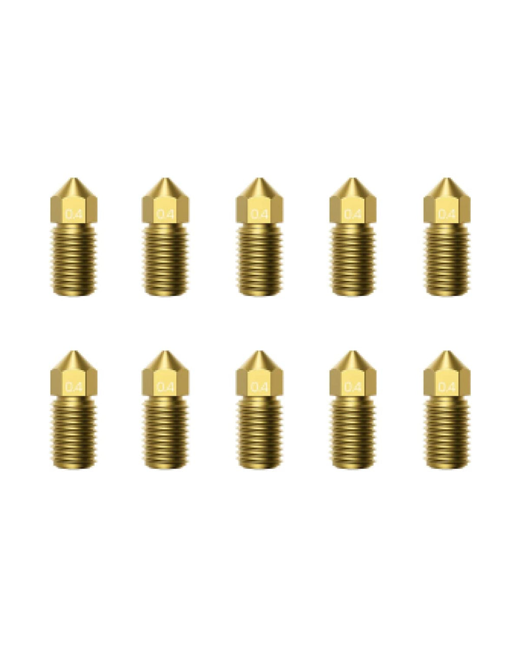 AnkerMake 10-Pack 0.4 mm Nozzle Kit, Premium Brass, for AnkerMake M5/M5C 3D Printers 0.4mm Nozzle Golden 1