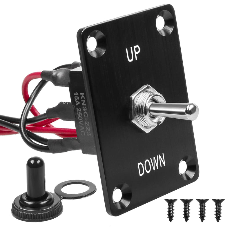 [Australia - AusPower] - Button Switch Rocker Switch Toggle Switch Self Reset Six Pin Three Position UP/Down Prewired Power Transfer Switch with Mounting Plate,Waterproof Cap. Up-Down 
