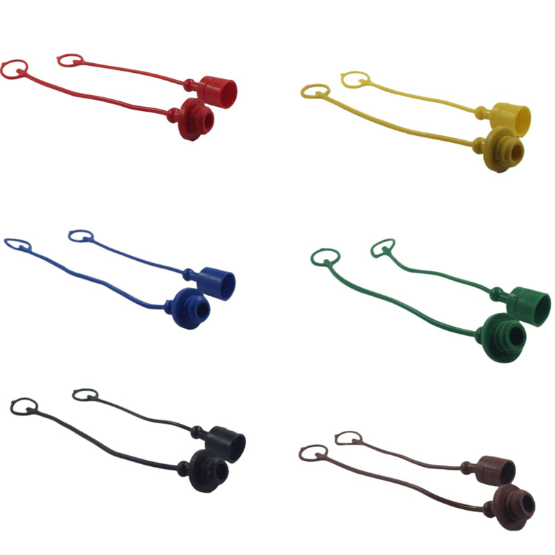 [Australia - AusPower] - 6 Sets 1/2?Agricultural ISO 5675 JD Sub Compact Tractor Hydraulic Coupler Male Dust Cap And Female Plug Cover Set(Red,Blue,Black,Yellow,Green,Brown) 6Sets-ISO5675 1/2- 6 Colours 