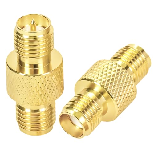 RP SMA Female to SMA Female Coaxial Adapter for Antenna Radio WiFi Router FPV Dron Mobile Pack of 2 RP-SMA-SMA/F