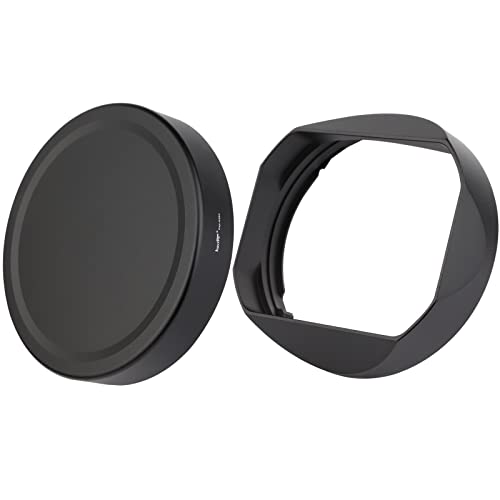 Haoge LH-XF56II Lens Hood Metal Square Bayonet for Fujifilm XF56mm F1.2 R WR Lens, Fuji XF 56MM F1.2 Mark II Lense Hood, with Metal Front Cap