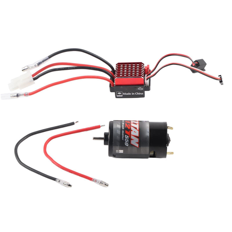 [Australia - AusPower] - SUNGOOYUE RC Car Motor,550 Brushed Motor 360A Brushed Electronic Speed Controller ESC Fit for 1/10 RC Car (12T) 