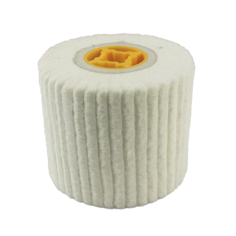 [Australia - AusPower] - Luo ke 120mm x 100mm Compressed Wool Felt Surface Conditioning Tools,19mm Cross Lock Arbor Felt Buffing Drum Polishing Wheel Wool Felt Burnishing Drum 