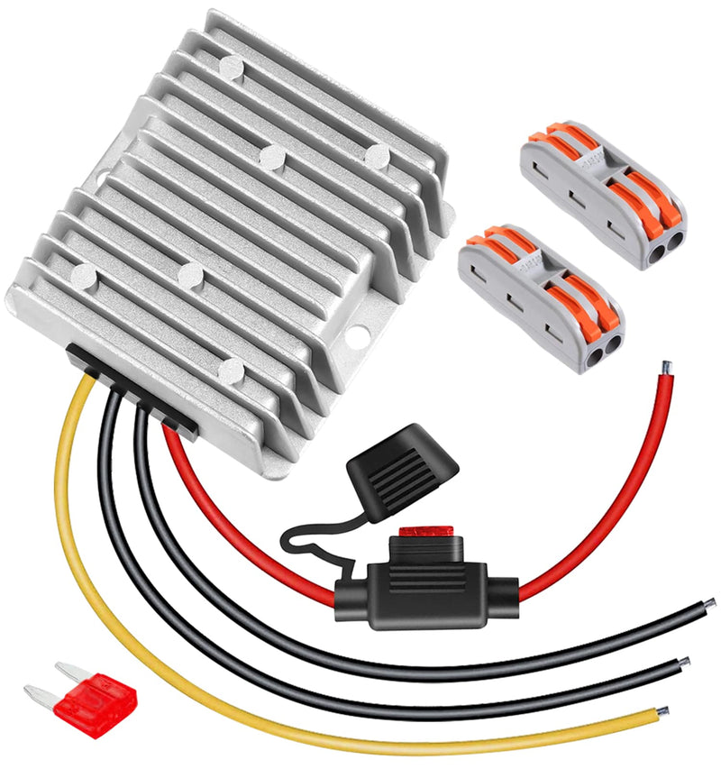 [Australia - AusPower] - 10A 120W Golf Cart 18V 20V 24V 36V 48V Step Down to DC 12V Converter Voltage Regulator Reducer Power Buck Converter Waterproof Transformer 30-60V to 12V 10A 