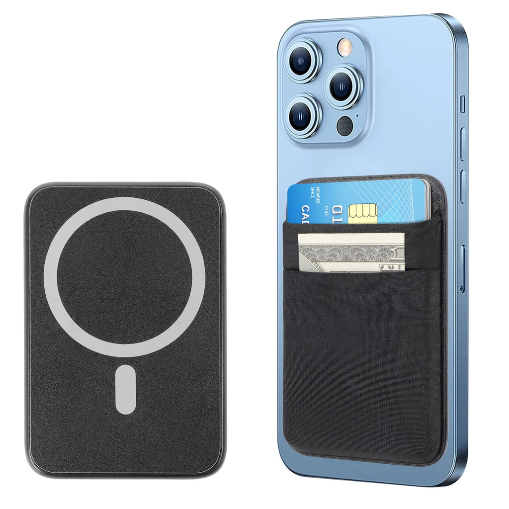 [Australia - AusPower] - SHANSHUI Wallet Compatible for Magsafe, Magnetic Phone Wallet Card Holder for Back of Phone Compatible for iPhone 15/14/13/12 Mini/Plus/Pro/Pro Max & Magsafe case -Black Black 