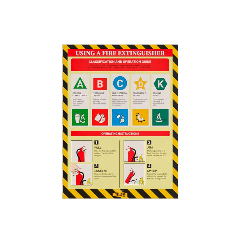 [Australia - AusPower] - Workplace Safety Poster - Non-Lamintated, 12 x 16" (Fire Extinguisher) Fire Extinguisher 
