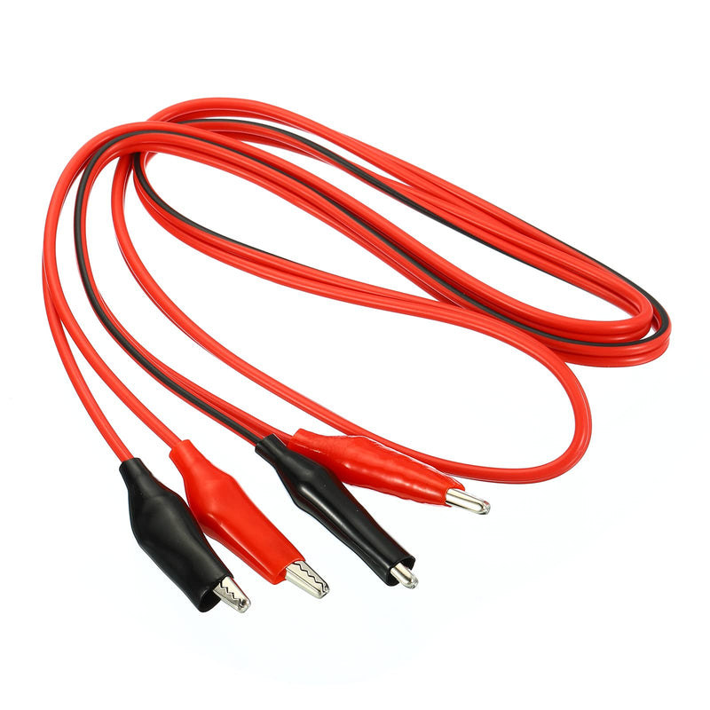 [Australia - AusPower] - YOKIVE 1 Pair Test Leads, Double-end Alligator Clip Test Wire | Testing Electronic Components, Great for Electronic Test Work (Red, Black, 1M) 