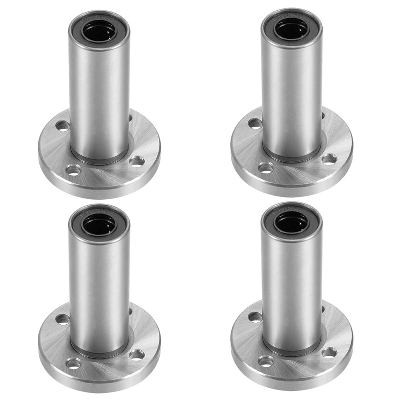 [Australia - AusPower] - Linear Ball Bearings, LMF10LUU 10mm Extra Long Round Flange Linear Motion Bushing Double Side Rubber Sealed for 10mm Linear Shaft CNC Machine 3D Printer 4 Pack 