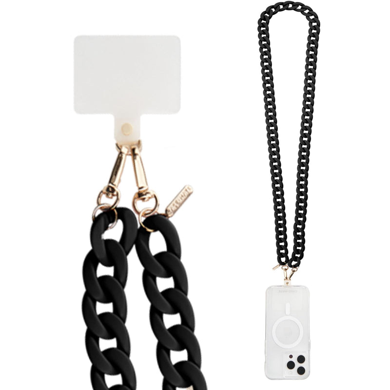 [Australia - AusPower] - Case-Mate Crossbody Phone Lanyard/Chain [Works with All Phones] Hands-Free Cell Phone Strap - Phone Charm - Neck Chain Holder for iPhone 15 Pro Max/ 14 Pro Max/ 13 Pro Max/ 12/ S24 Ultra - Black 