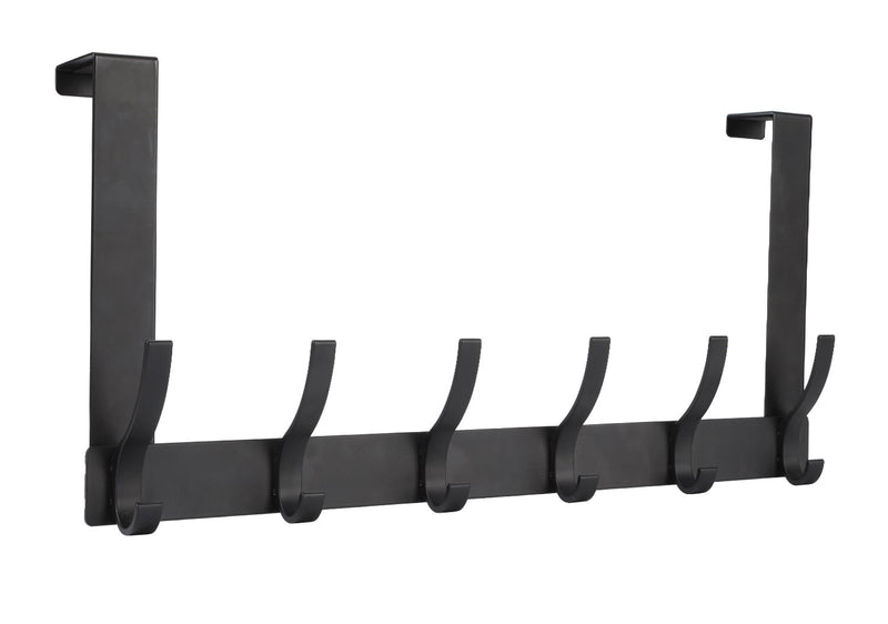 [Australia - AusPower] - Over The Door Hooks, Door Hanger Hooks for Hanging, Over The Door Towel Racks for Bathroom with 12 Coat Hooks, Over The Door Hanger for Coats and Towels 1 Pack Black 