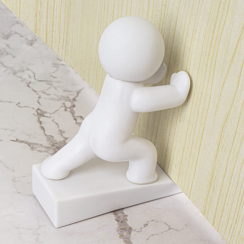[Australia - AusPower] - Cute Door Stopper, Decorative Door Stop, Protects Your Floors, White 1 Pack (Patented) 