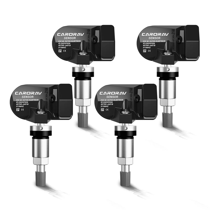 CARORAV 4-Pack Tire Pressure Monitoring System Sensor TPMS Compatible for Nissan Xterra Altima Versa Pathfinder Infiniti QX56 QX40, 315MHz TPMS Sensor Replaces 40700-JA01B 407001AA0B 40700JA01C 4 PCS