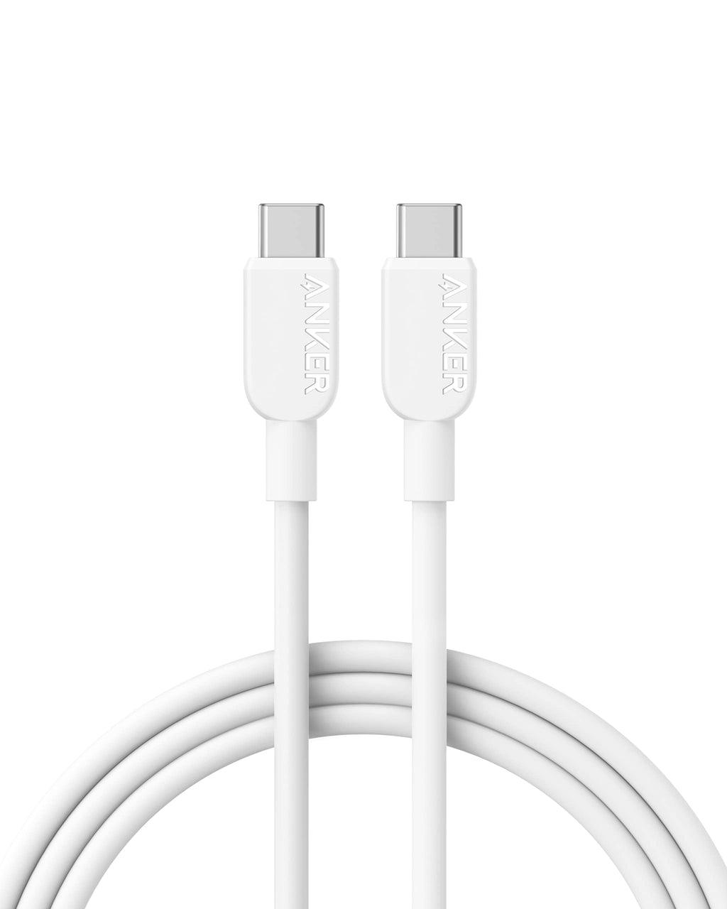 [Australia - AusPower] - Anker USB C Cable, 310 USB C to USB C Cable (6 ft), (60W/3A) USB C Charger Cable Fast Charge for Samsung Galaxy S23, iPad Pro 2021, iPad Mini 6, iPad Air 4, MacBook Pro 2020, Switch (USB 2.0) 6 ft White 1 