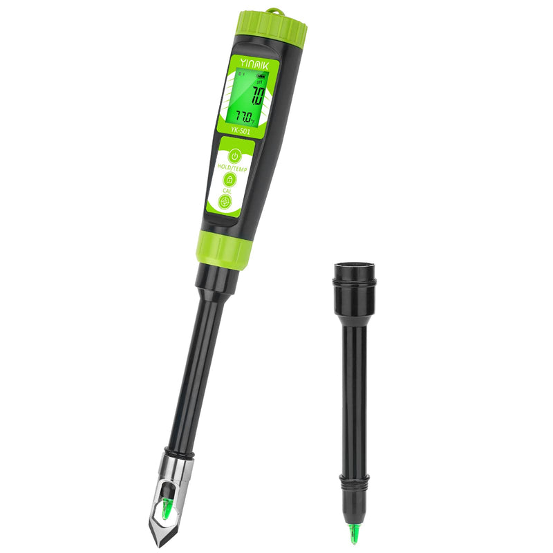 [Australia - AusPower] - YINMIK Digital Soil pH Meter for Gardeners, Soil Direct pH Tester for Plant Care, Measure pH of Solution Potting Soil Growing Media,Great for Indoor,Greenhouse,Outdoor,Garden, Lawn, Farming, Yard Use Soil pH Meter with Extra Probe 