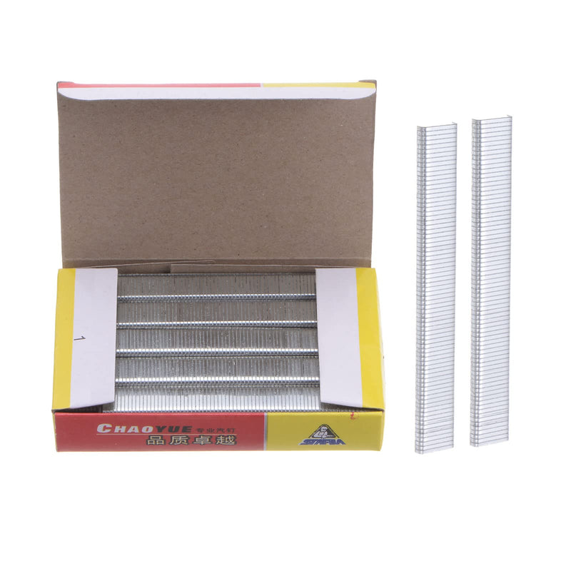 [Australia - AusPower] - 2800pcs 1003J 20Ga 3/7-inch Crown 1/8-inch Staples U-Shaped Galvanized Straight Brad Nails with Storage Box for Woodworking DIY Decoration, Silver Tone 1/8" 2800 