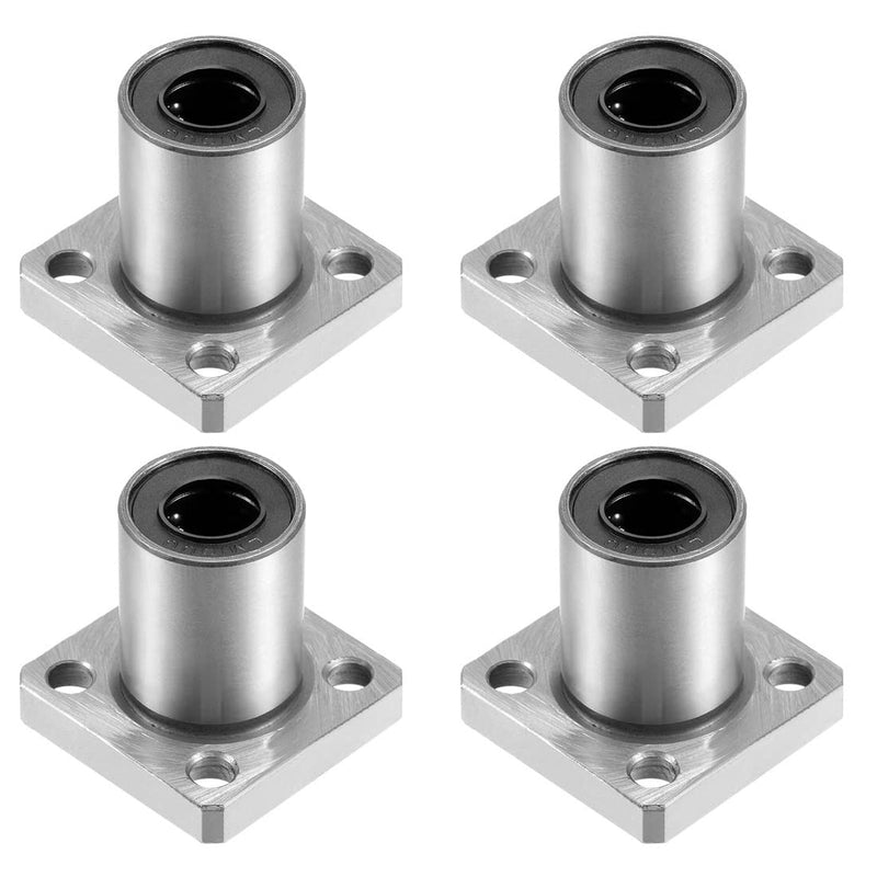 [Australia - AusPower] - Linear Ball Bearings, LMK10UU 10mm Square Flange Linear Motion Bushing Double Side Rubber Sealed for 10mm Linear Shaft CNC Machine 3D Printer 4 Pack 