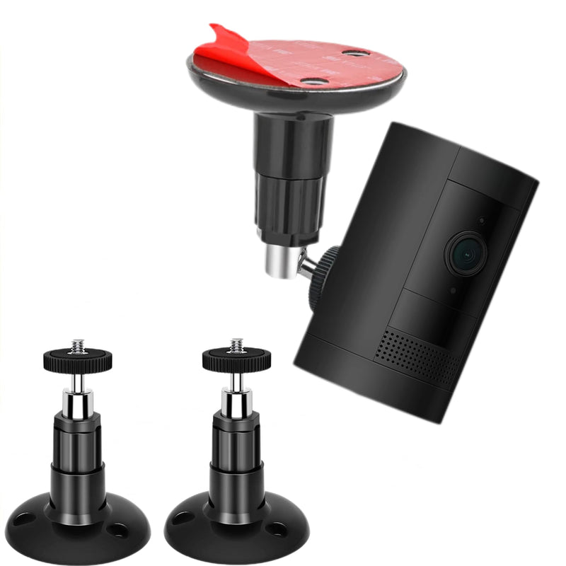 [Australia - AusPower] - 2 Pack Adjustable Security Wall Mount for Ring Camera&Stick Up Cam Battery,Indoor Outdoor Mount Bracket for Arlo HD/2/3/4,Ceiling Mount Kit for Plug-in HD Security Cam, Adhesive or Screw,No Drill 