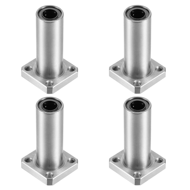 [Australia - AusPower] - Linear Ball Bearings, LMK8LUU 8mm Square Flange Linear Motion Bushing Double Side Rubber Sealed for 8mm Linear Shaft CNC Machine 3D Printer 4 Pack 
