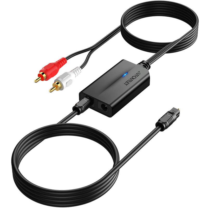 [Australia - AusPower] - AUTOUTLET 192kHz DAC Digital to Analog Audio Converter 7ft/2.1m Digital Audio Optical to RCA Male Cable for HDTV, DVD, Blu-Ray Players and Game Consoles 