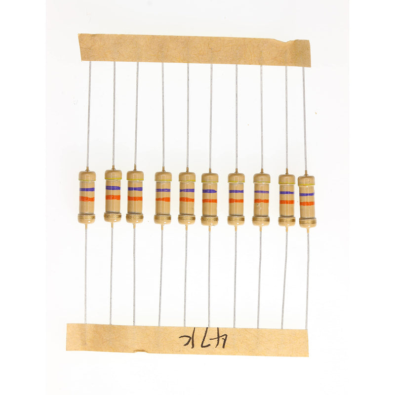 [Australia - AusPower] - 100 Pieces 1 Watts 1W 47K Ohm 5% Carbon Film Resistor Part6 47K Ohm 