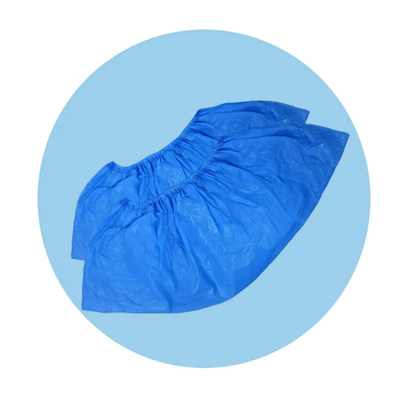 100 x Disposable Galoshes Shoe Covers for Shoes, CPE | Disposable overshoes, overshoes, disposable for household, clinic, overshoes, disposable, waterproof, dustproof, blue 4.0g/p(100)