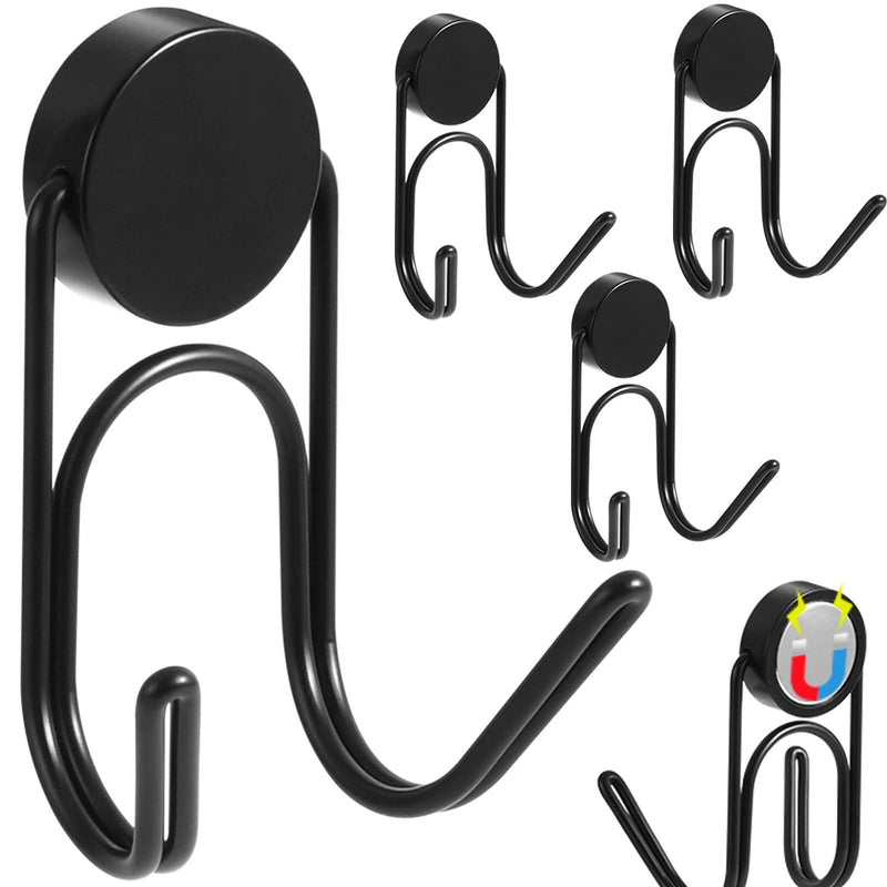 [Australia - AusPower] - Magnetic Hooks 304 Stainless Steel Hooks Heavy Duty Magnets Hanging Hooks for Refrigerator Grill Toolbox Outdoor,Cruise Essentials Camper Accessories,4pack(Black,1.1in-2 40Lbs) Black 1.1in-2 40Lbs 4p 