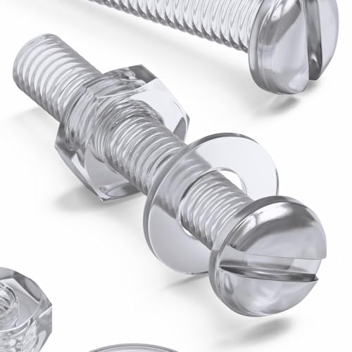 Caterpillar Red clear acrylic slotted pan head screws, bolts, nuts and washers M3 x 20mm assortment set