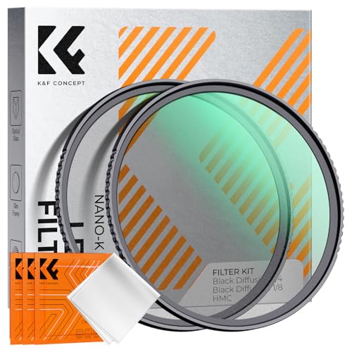 K&F CONCEPT 49mm Black Diffusion 1/4 & 1/8 Filters Kit