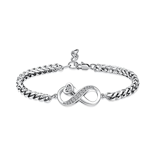 Imrsanl Infinity Urn Bracelet Cremation Jewelry for Ashes Infinity-Silver