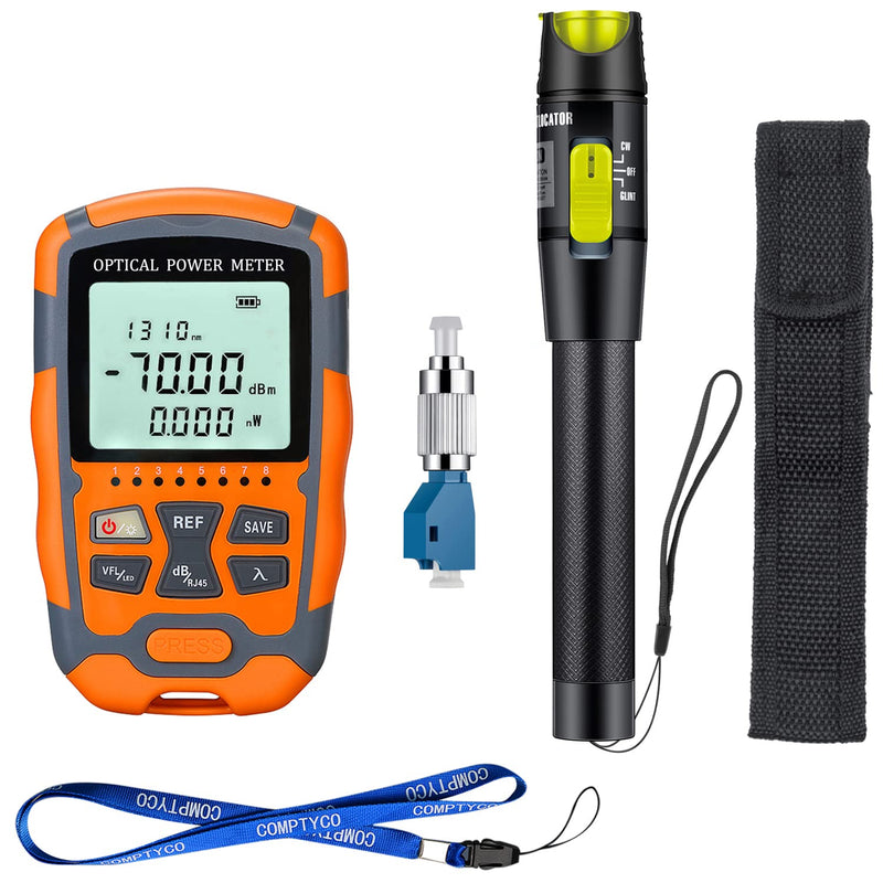 [Australia - AusPower] - Fiber Optic Tester Kit, Portable Optical Power Meter (-70~10dBm) with Fiber Fault Locator for Network Cable Test 50KM Fault Locator & OPM 