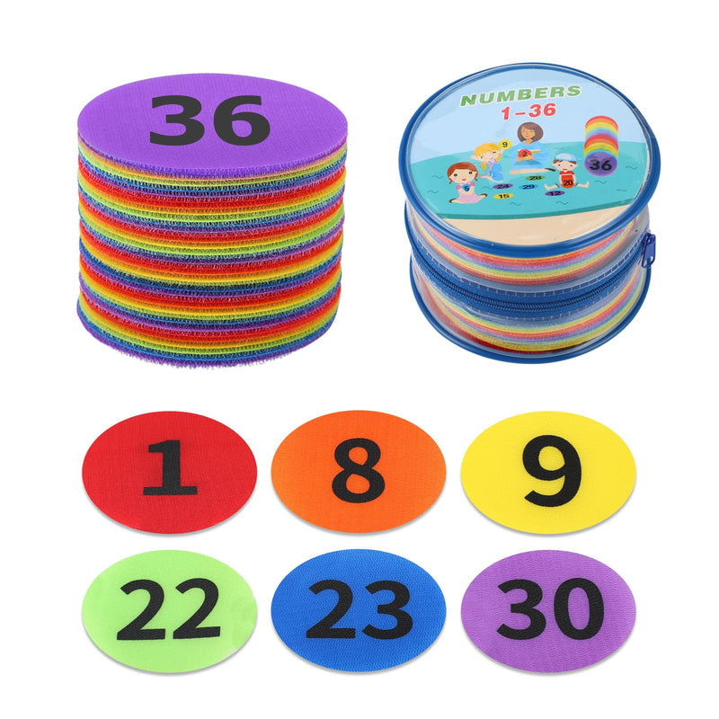 [Australia - AusPower] - Carpet Markers with Numbers 1-36 for Classroom Supplies Teachers and Kids, 36 Pack 4" Floor Dots Rug Circles Marker Spot for Elementary Preschool Kindergarten 