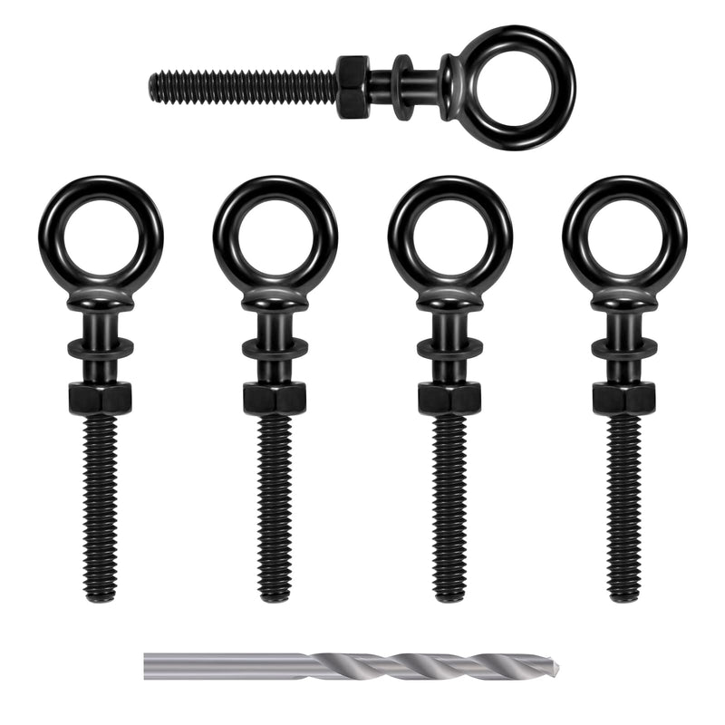 [Australia - AusPower] - 5 Pack Eye Bolt, 1/4” x 3" T316 Stainless Steel Eyebolts, Heavy Duty Shoulder Lifting Ring Threaded Eyebolts with Nuts and Washers HF038B 1/4"×3" 5 Pack 