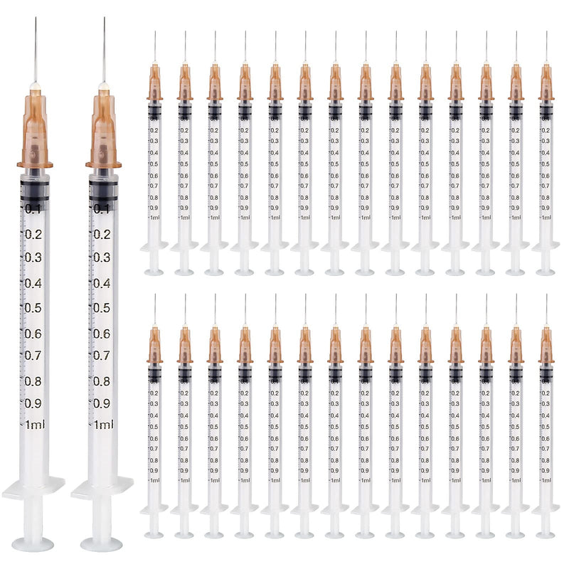Pack of 50 Syringes 1 ml, Vegena 1 ml Syringes Set Plastic Tube Syringes Disposable Syringes Small Dosing Syringe Liquid Syringe Independent Seal Packaging Disposable Syringes