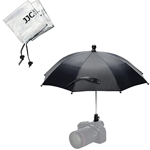 Kiorafoto 2 Pack Camera Rain Cover + Umbrella: Clear Sleeve with DSLR Mirrorless Camera Hot Shoe Umbrella, Waterproof, Polyethylene (PE), Black