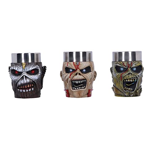 Nemesis Now Shot Glass Collection Set of 3, Hand-Painted Rock Band Merchandise, Music Collectibles, Gifts for Heavy Metal Fans - Officially Licensed Iron Maiden