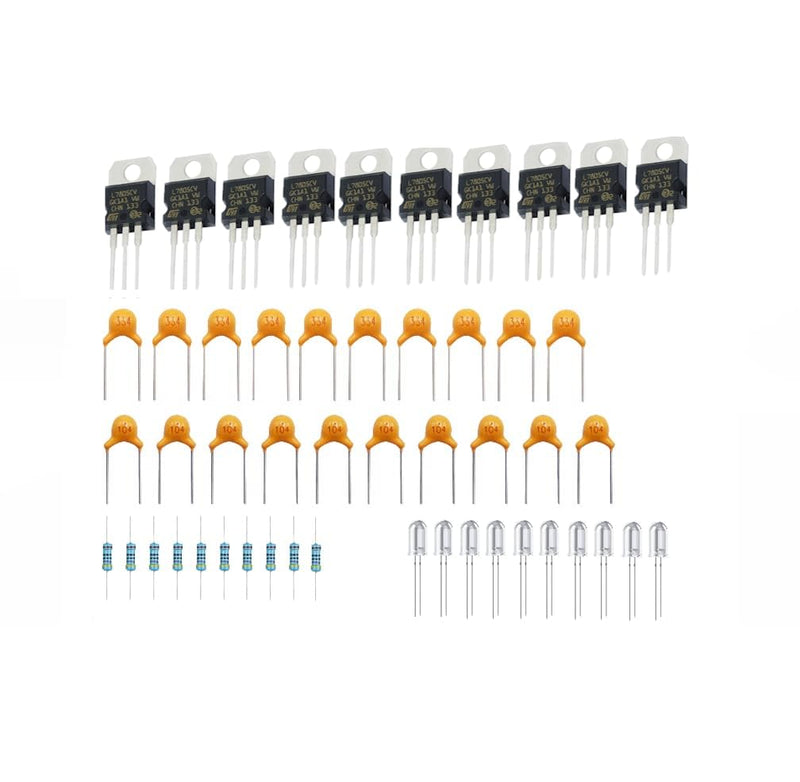 [Australia - AusPower] - IC L7805CV 10 PCS Kit Voltage Regulator Output 5V 1.5A Integrated Circuits L7805 Linear Positive Voltage Regulators TO-220 7805 Kit 