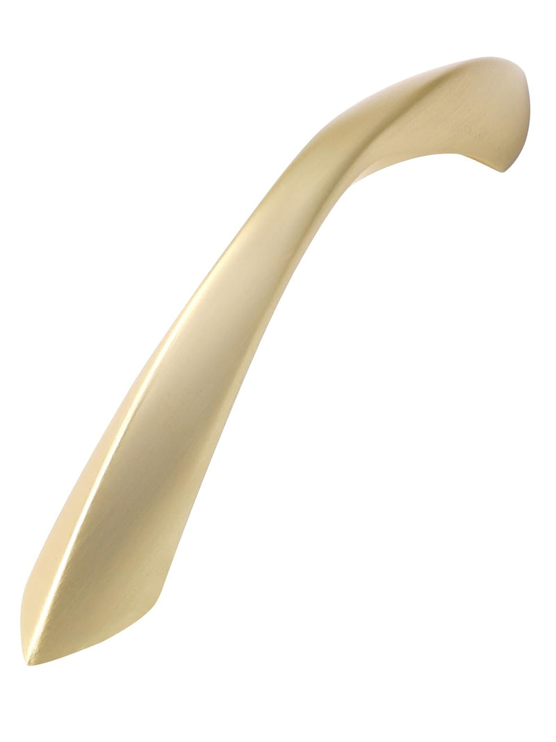 Brushed Gold Cabinet Pulls 3 Inch Arch Twisted Brass Handles Drawer Kitchen Cupboard Bathroom Dresser Cabinet Hardware Zinc Alloy 5 Pack Brushed Gold 3 Inch Hole Centers
