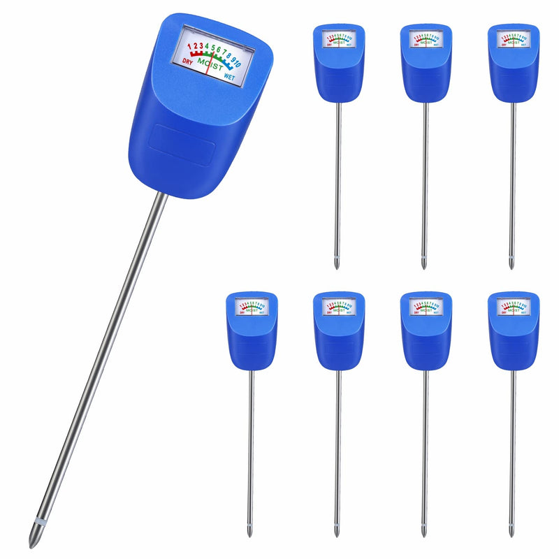 XLUX Soil Moisture Meter, Plant Water Monitor, Hygrometer Sensor for Gardening, Farming, Flower Pot, Indoor and Outdoor, 8 Pack Blue