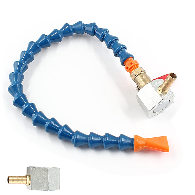 [Australia - AusPower] - 2PCS Adjustable Magnetic Base (1/4PT Thread) with 1pc Flat Nozzle Flexible Water Oil Coolant Pipe Hose Flat Nozzle Hose with Magnetic Base 