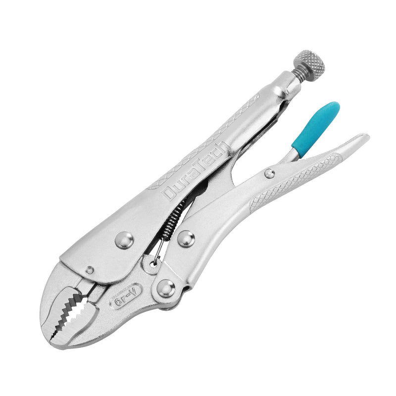 [Australia - AusPower] - DURATECH 7-Inch Locking Pliers, Premium Cr-V Construction, Curved Jaw Locking Pliers with Wire Cutter, Fit for Clamping Twisting Welding 