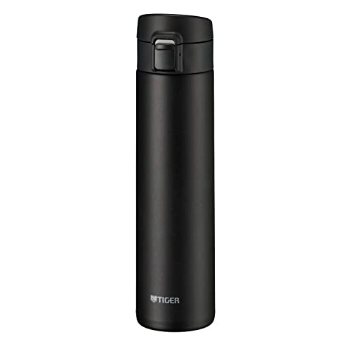 TIGER MKA-K060KK Water Bottle, 13.6 fl oz (600 ml), One-Touch, Lightweight, Stainless Steel Bottle, Vacuum Insulated, Hot and Cold Retention, Black stone black 20.3 Ounces