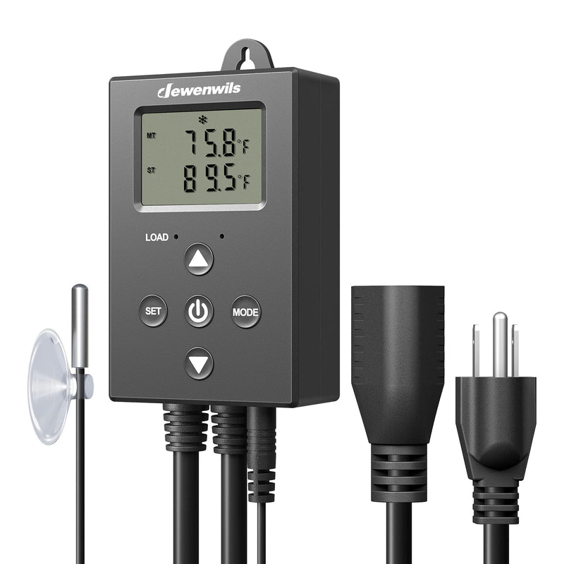[Australia - AusPower] - DEWENWILS Digital Temperature Controller Thermostat Outlet with Heating & Cooling Mode for Chest Freezer, Home Brewing, Green House, Incubation, Reptiles, -22°-221°F, 120V/10A/1200W 