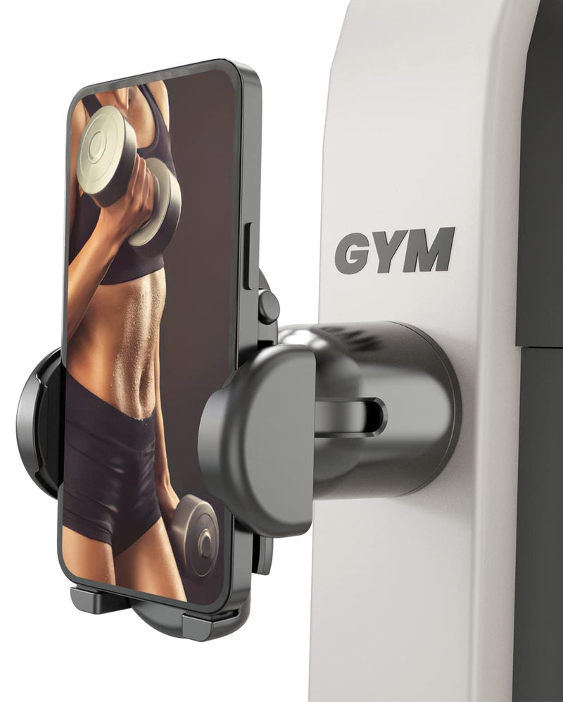 [Australia - AusPower] - MiiKARE Gym Accessory Magnetic Phone Holder for Videos, Universal Hands-Free Magnetic Phone Mount for Gym with 360 Degree Angle Adjustable, Home Gym Essentials Phone Mount for Women an Men-Black Black 