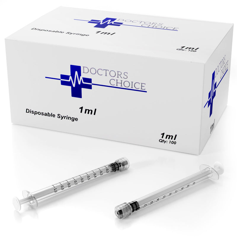 [Australia - AusPower] - 1mL Luer Lock Syringe, Sterile, Individually Wrapped, No Needle (Box of 100) 1mL 100pk 