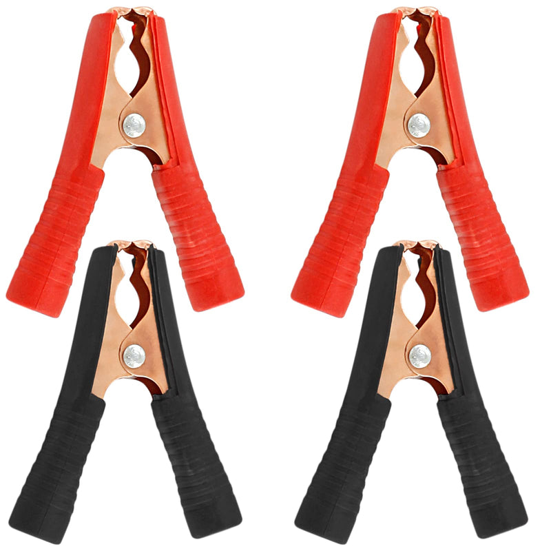 [Australia - AusPower] - 4Pcs 100A Insulated Alligator Clips Electrical Heavy Duty Alligator Clamps, Battery Replacement Cable Metal Spring Loaded Jumper Clips for Car Auto Vehicle Boat (Red & Black? 