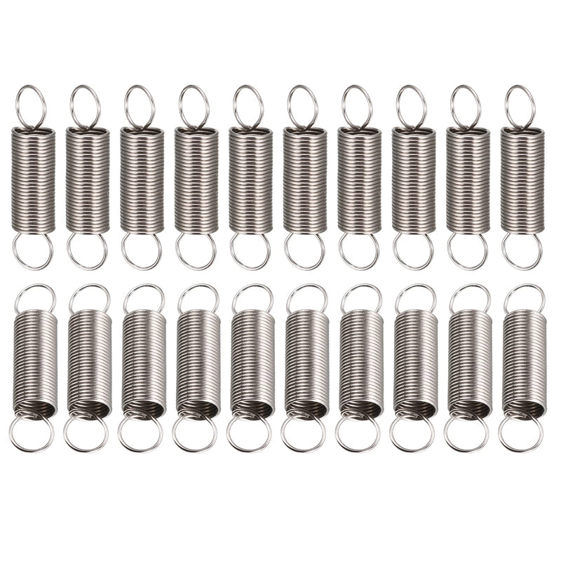 [Australia - AusPower] - 0.5x6x25mm(WxODxL) Extension Spring - 20Pack - Good for Home Repair Machinery - Metal Extended Compressed Spring - Silver 0.5x6x25mm 