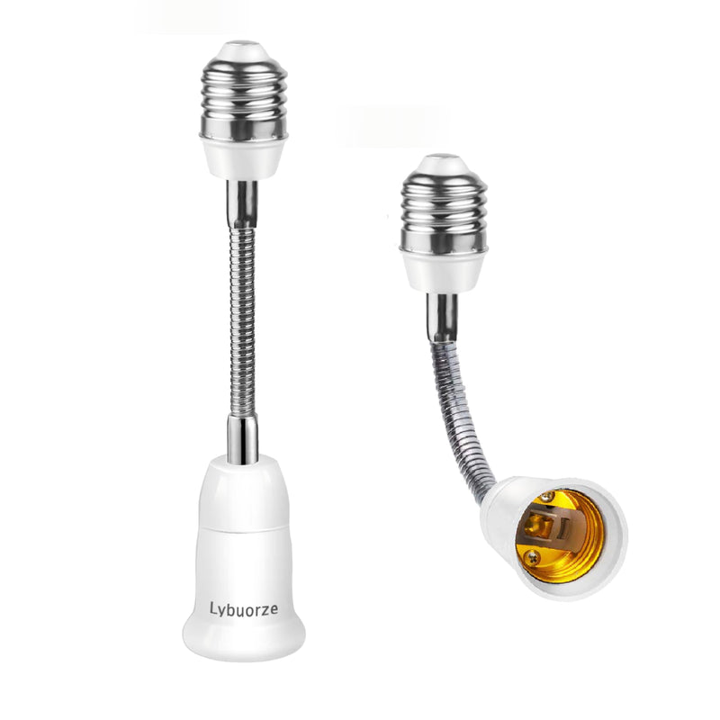 [Australia - AusPower] - Light Bulb Extender Socket (2-Pack), 19 CM/7.5 Inch Bulb Socket Extension, 360° Bendable Adjustable Standard E26/E27 Bulb Screw Base Extender Adapter E26/E27 Light Socket Adapter 